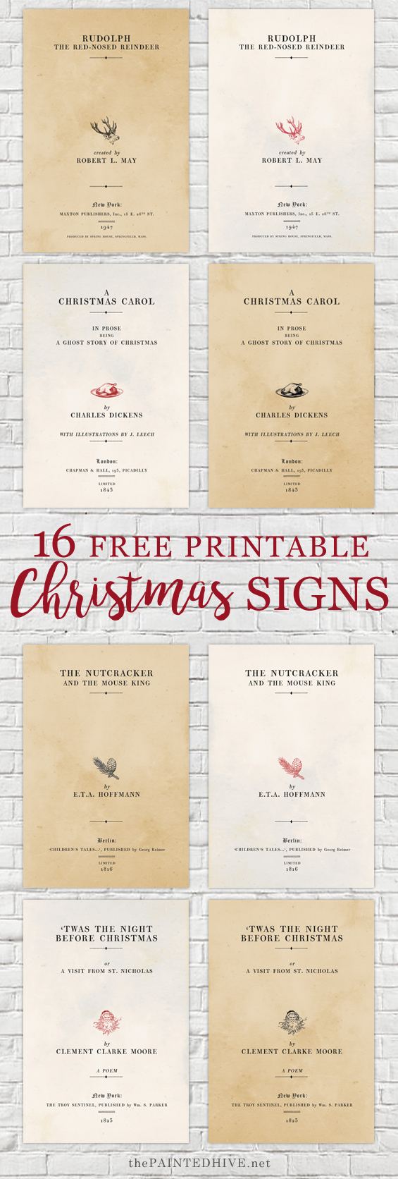 free printable large-scale vintage christmas signs! | the painted hive